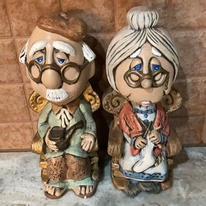 Gramps and gramma handmade figurines